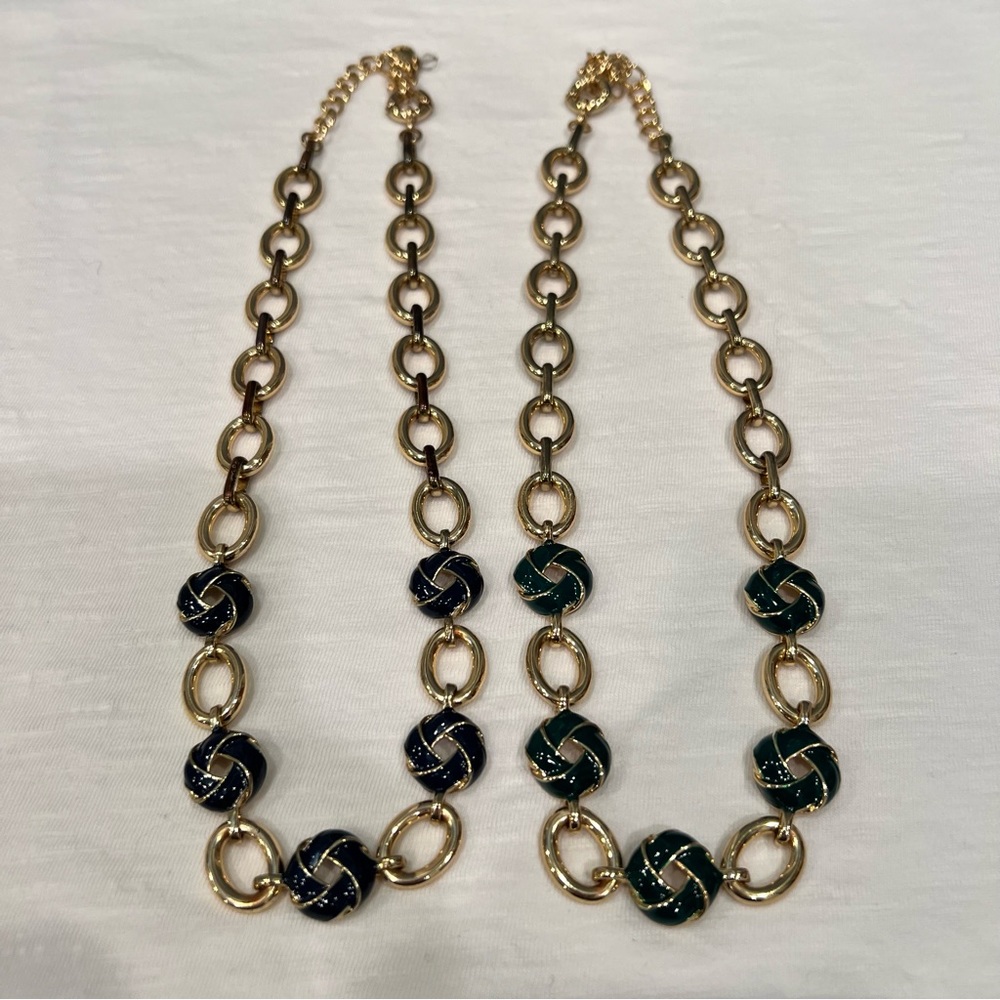 Two Lands End Enamel Necklaces